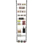 Home-Complete Over the Door Organizer - 9-Tier Hanging Wall Rack for Bathroom or Kitchen Organization - Pantry Organization and Storage (Black)