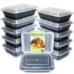 Enther Meal Prep Containers 20 pack 1 Compartment with Lids, Food Storage Bento BPA Free | Stackable | Reusable Lunch Boxes, Microwave/Dishwasher, Freezer Safe,Portion Control (28 oz)