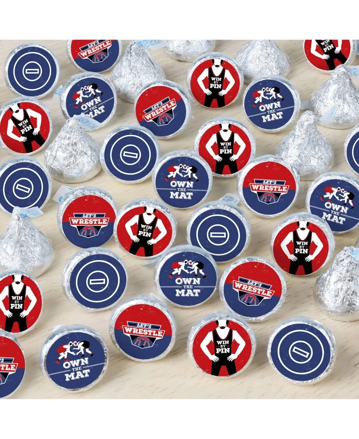 Own the Mat - Wrestling - Small Round Candy Stickers Party Favor Labels - 324 Ct