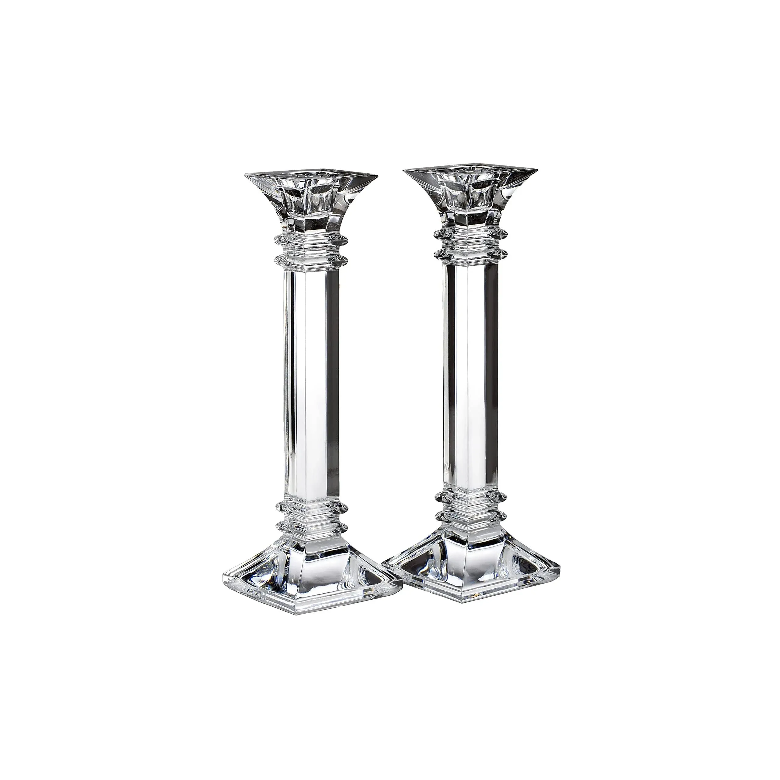 Marquis by Waterford 8" Crystal Treviso Candlestick, White - 2 count