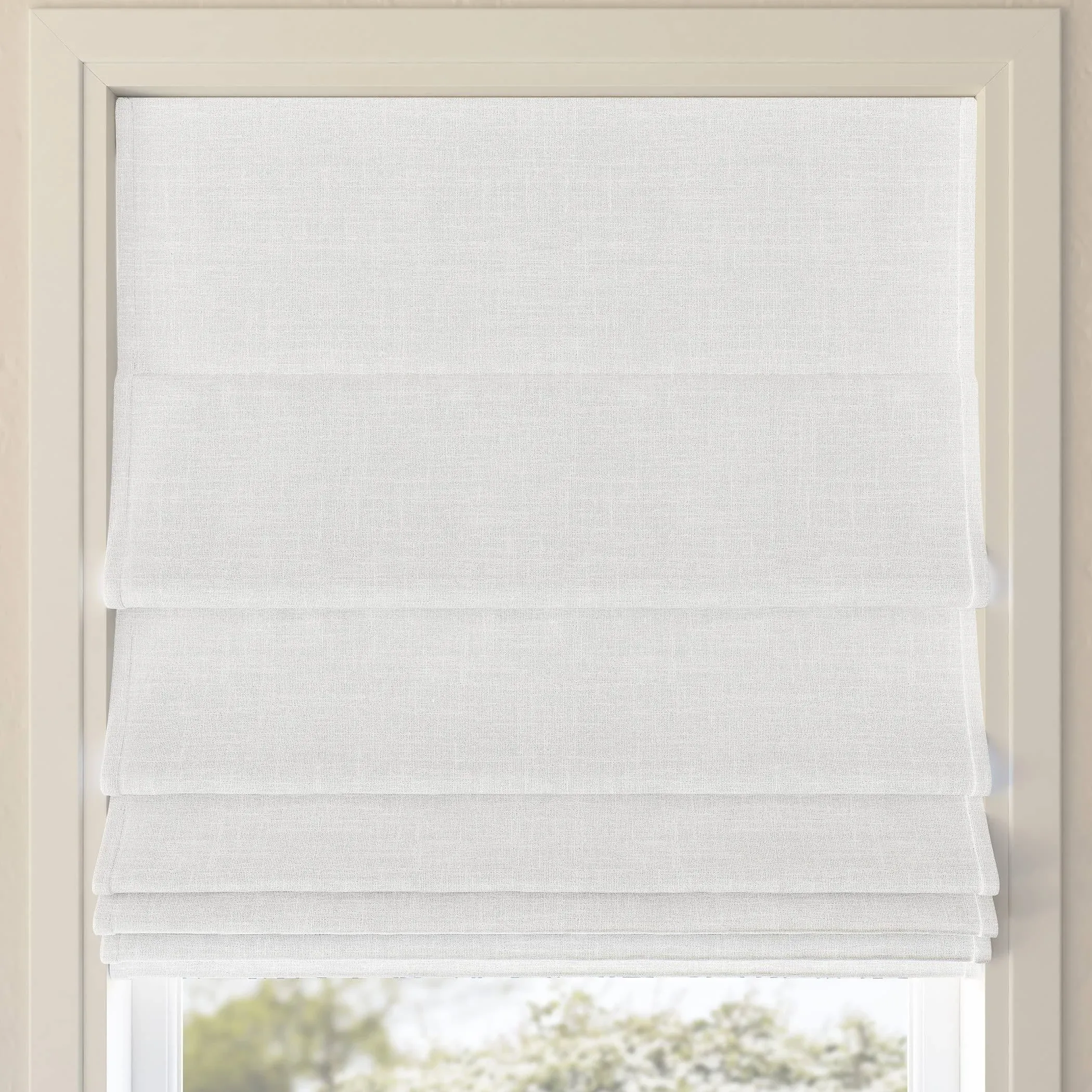 Sun Zero Seraphina Textured Total Blackout Cordless Roman Shade, 35" x 64", Beige