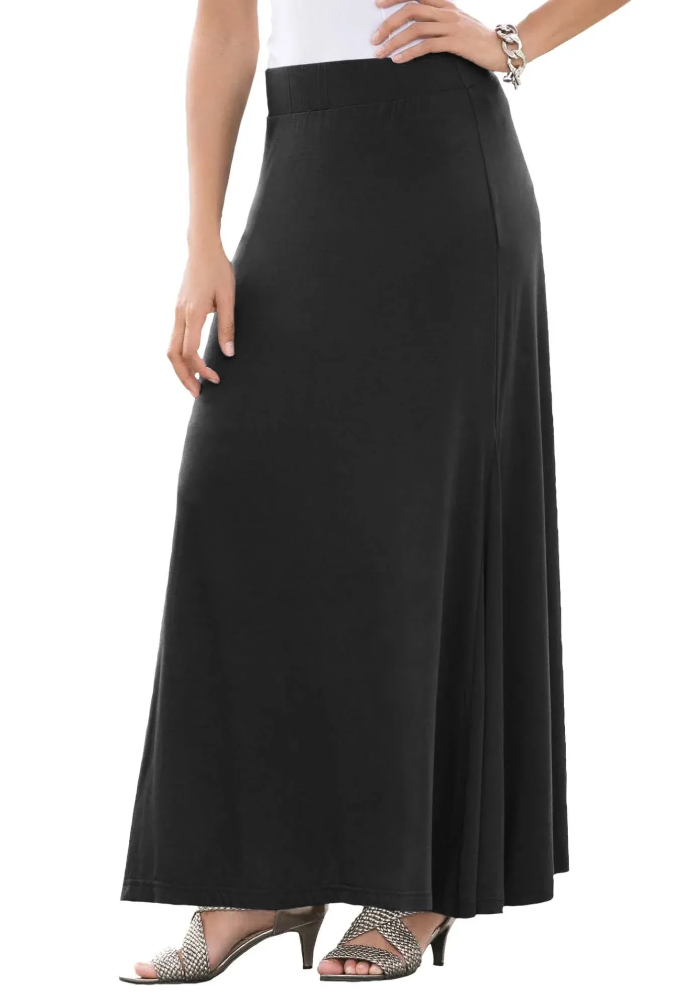 Jessica London Women's Plus Size Everyday Knit Maxi Skirt Soft & Lightweight