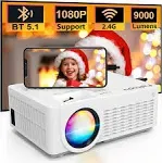 【4K Projector】Faltopu Native 1080P Projector, 500ANSI Projector with 5G WiFi and Bluetooth, Full HD Outdoor Projector, 300'' Mini Portable Movie Projector Compatible with with Android/iOS/Windows