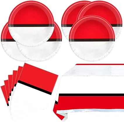 Cartoon Animation Birthday Party Supplies Includes 1 Tablecloth 20 Napkins 20 Plates Video Games Themed Party Tableware