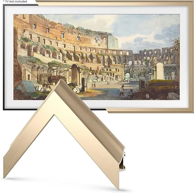 Deco TV Frames 65" Alloy Scoop Frame for Samsung The Frame TV 2021-2024 (Pale Gold)