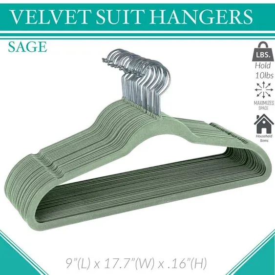 Simplify 25-Pack Slim Velvet Suit Hangers Chocolate