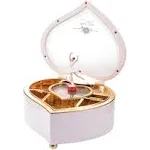  Heart Musical Jewelry Box, Musical Jewelry Storage Box with Dancing 