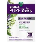 Vicks ZzzQuil Pure Zzzs All Night Extended Release Melatonin Tablets