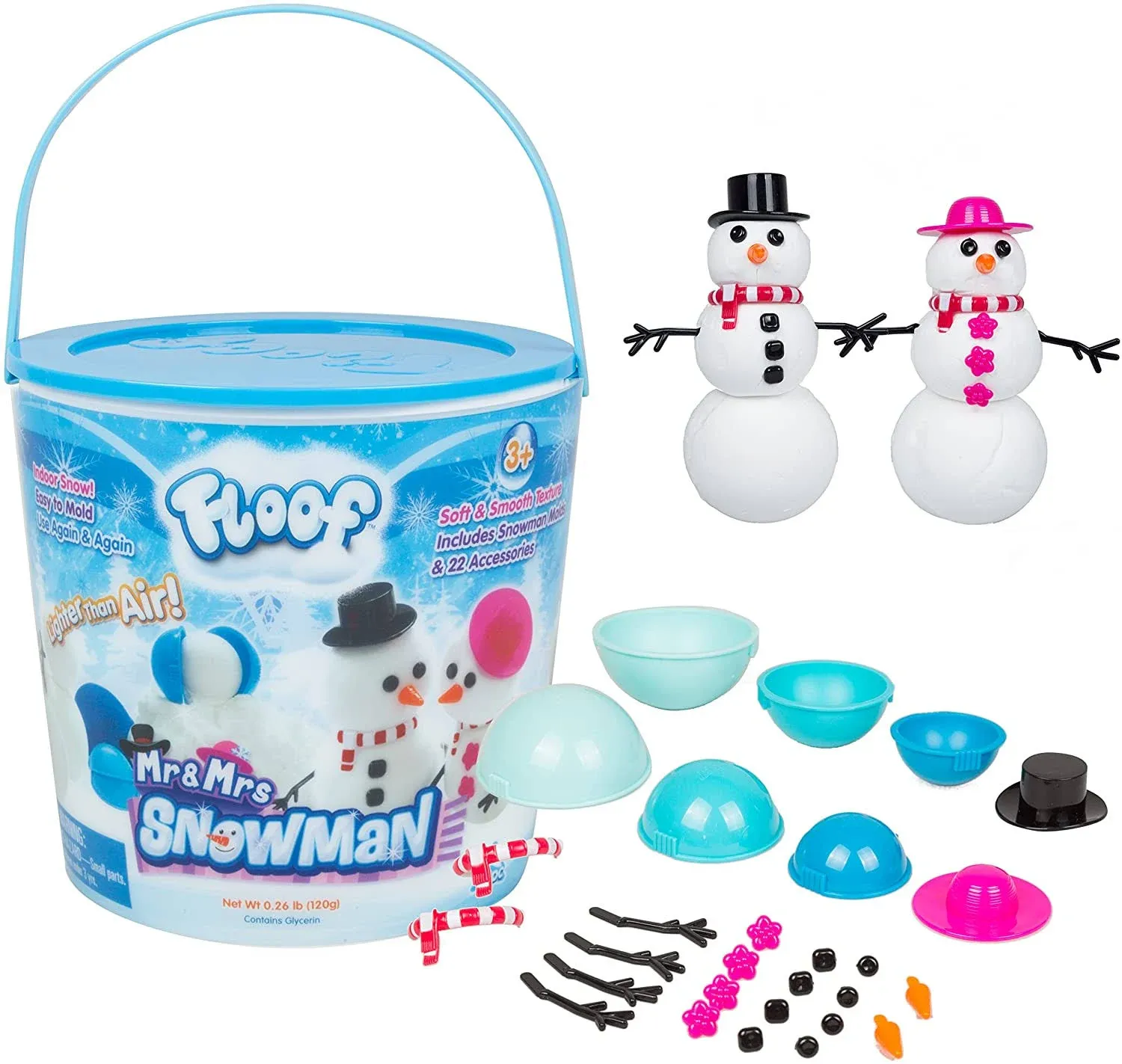 Play Visions Floof Modeling Clay - Reuseable Indoor Snow - Mr. &amp; Mrs Snowman ...