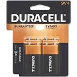 Duracell 4 Pack Coppertop 9V Alkaline Batteries