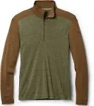 Smartwool Classic Thermal Merino 1/4-Zip Base Layer - Men's Winter Moss / Fox Brown M