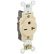 Leviton 5461 20 Amp, 250 Volt, Industrial Heavy Duty Grade, Single Receptacle ...