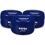 NIVEA Creme Moisturizing Cream - Body Cream, Face Cream, and Hand Cream, 3 Pack of 6.8 Oz Jars