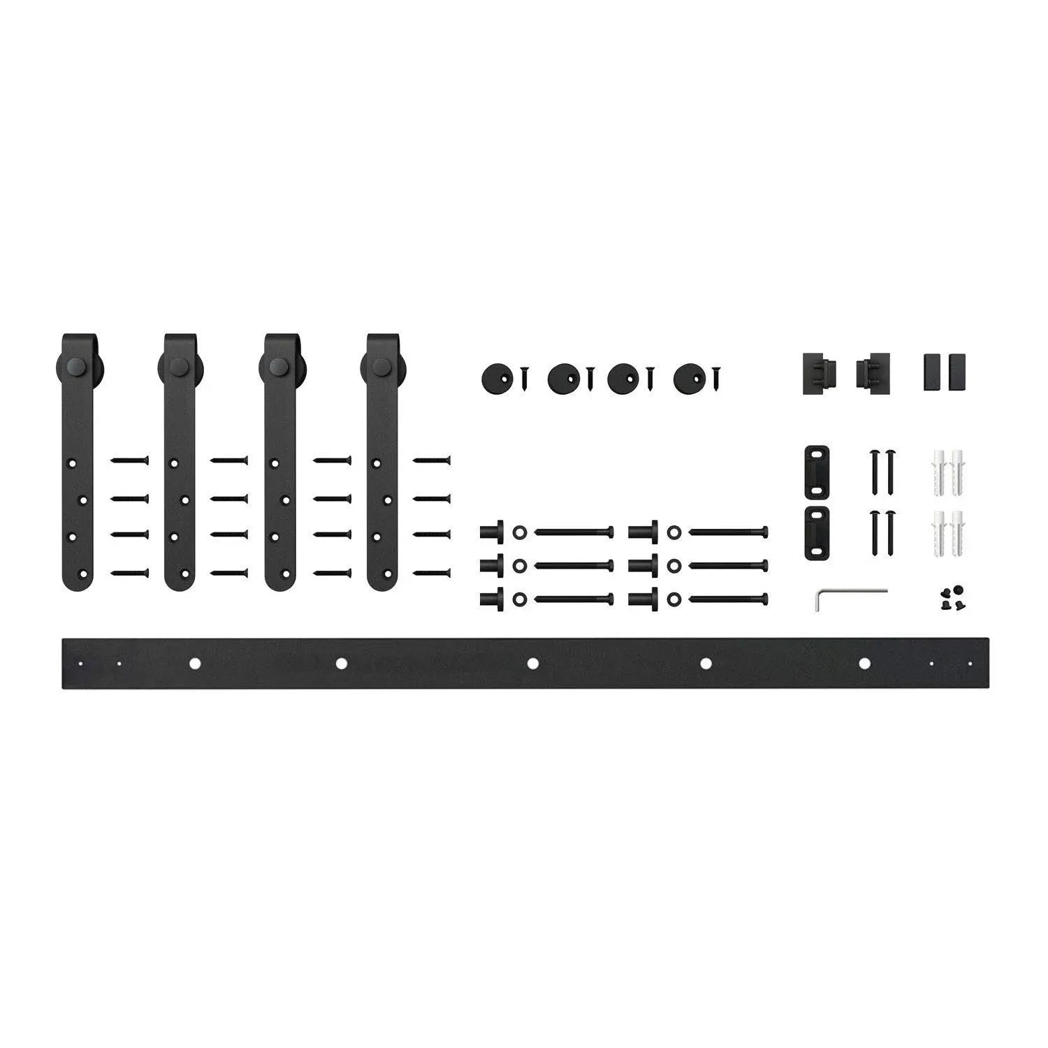 Solid Steel Mini Sliding Standard Double Barn Door Hardware Kit American Pro ...