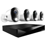 Night Owl - 12 Channel 4 Camera Wired 2K 1TB DVR Security System with 2-Way Audio - White