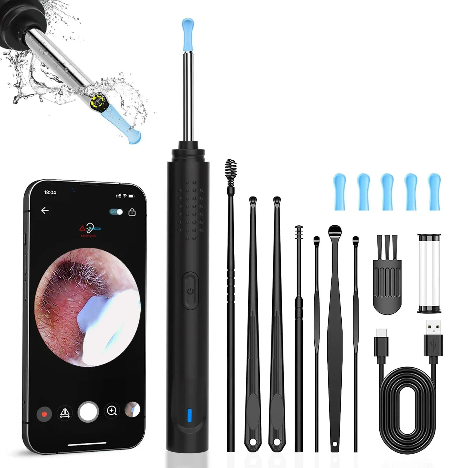 Ear Wax Removal, Ear Cleaner with Camera, Ear Wax Removal Tool Camera with 1080p ...