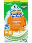 Scrubbing Bubbles Fresh Brush Flushable Refill Pads for Toilet Cleaning System, Citrus Action Scent, Toilet & Toilet Bowl Cleaner, 10 ct Refill Pads