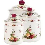 Royal Albert Old Country Roses Canister Set, (24 oz, 39 oz & 56 oz), Multi