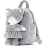 Lazada Kids Backpack Toddler Backpacks Stuffed Animal Cat Toys Small Backpack Gray 9.5"