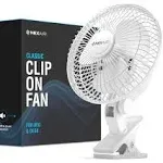 6-Inch Clip on Fan,360 Degree Rotation,Two Speed Portable Clip Fan With Strong Clamp Grip,Quiet Operating Desk Fan Made Of Durable Material,Great For Bedroom,Office,Living Room NF001-WH-Q