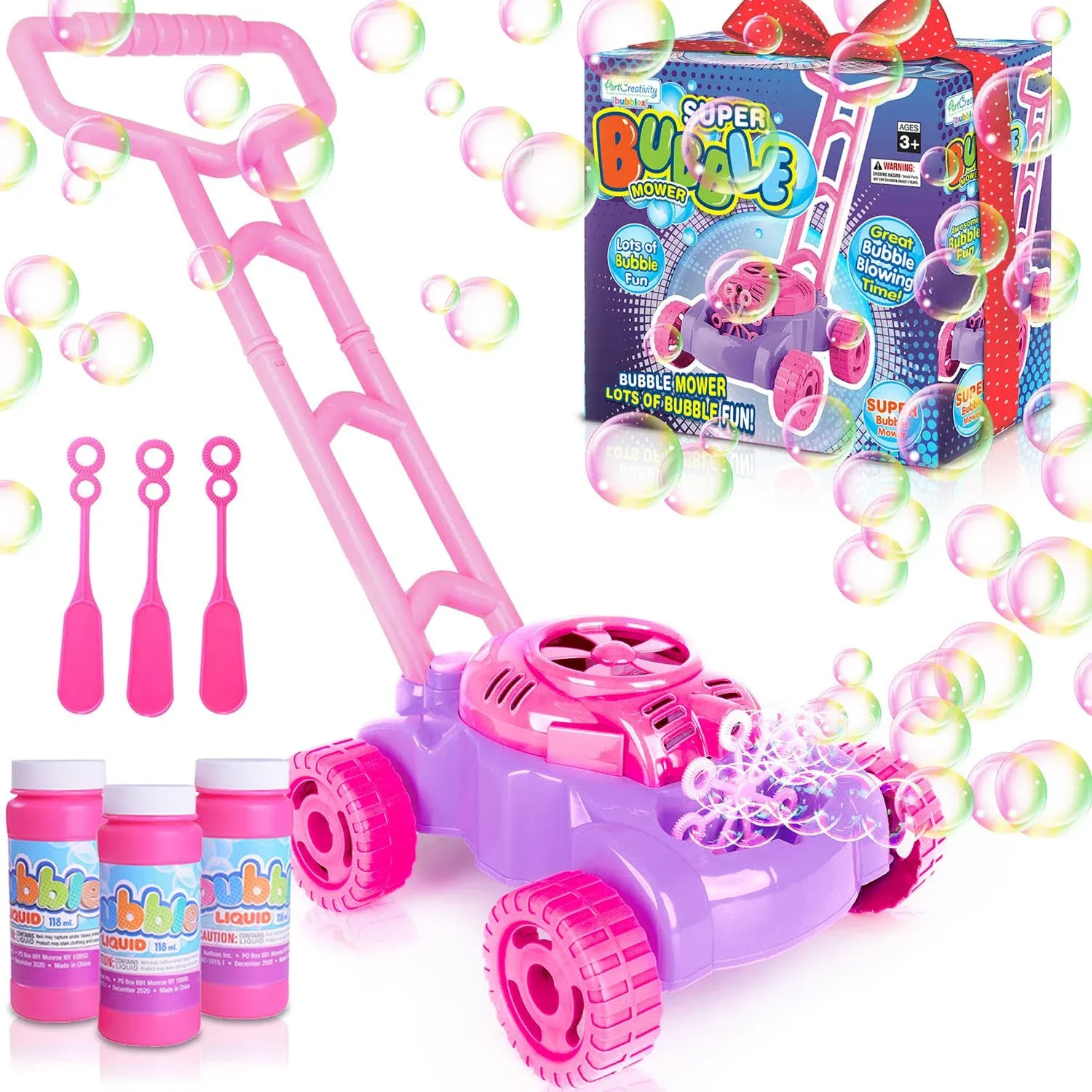 Purple Bubble Lawn Mower for Toddlers 