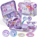 Unicorn Tea Set for Toddlers Tea Party Set for Children Kids Pretend Role Play T