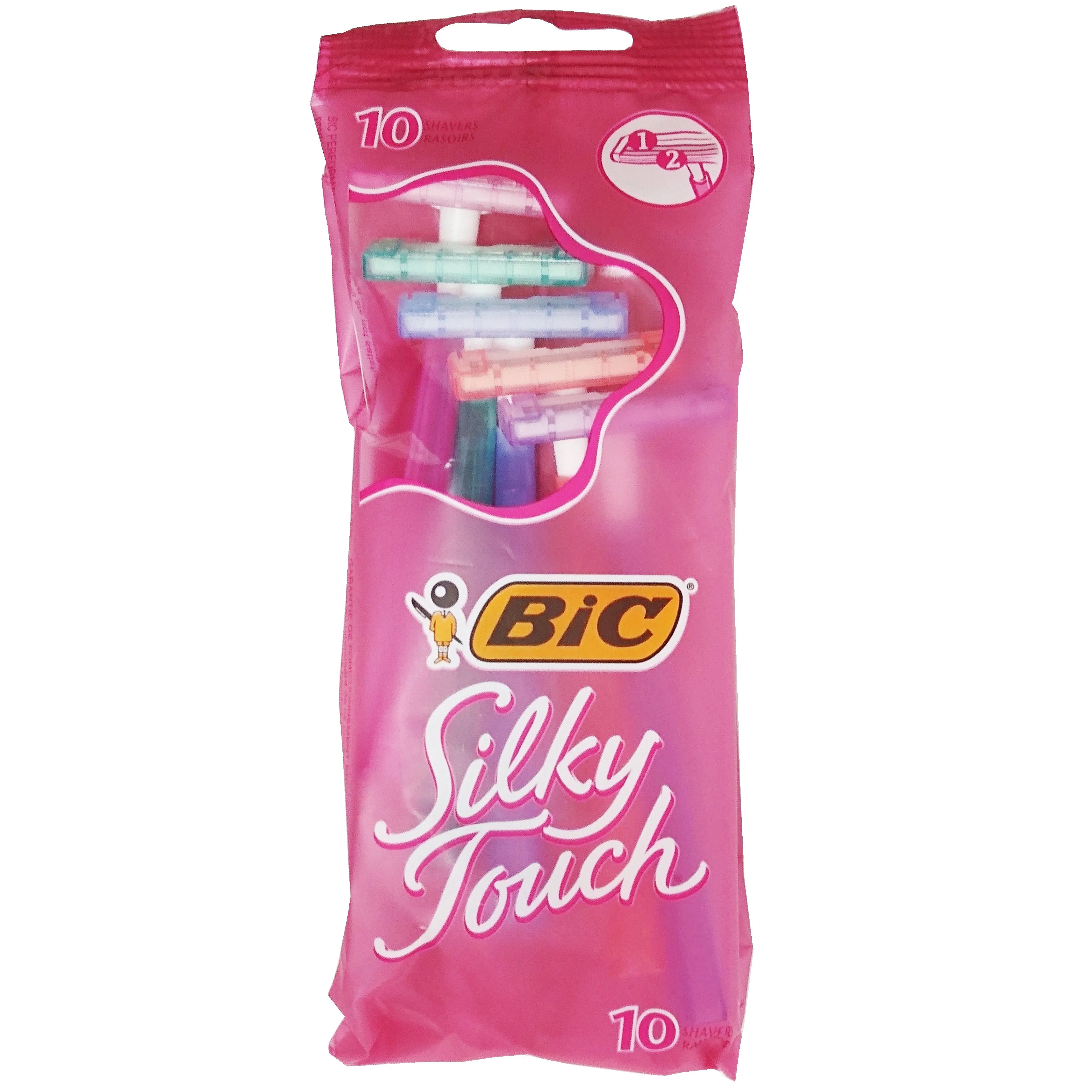 BIC Silky Touch Women's Disposable Razors, With 2 Blades, Pretty Pastel Razor Handles, 120 Count Value Pack of Shaving Razors