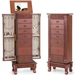 Wooden Jewelry Cabinet Storage Organizer with 7 Drawers