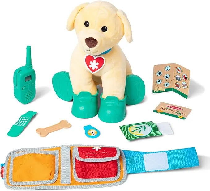 Melissa & Doug Let’s Explore™ Ranger Dog Plush with Search and Rescue Gear Search and Rescue Dog Stuffed Animal for Kids Ages 3+