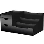 Uncluttered Designs Large Black Vanity Organizer - Countertop Mens Organizer ...