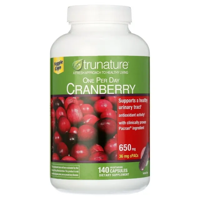 Trunature Cranberry 650 mg 140 Vegetarian Capsules