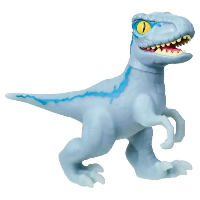 Heroes of Goo Jit Zu Jurassic World - Chomp Attack Stretch Blue Velociraptor Action Figure