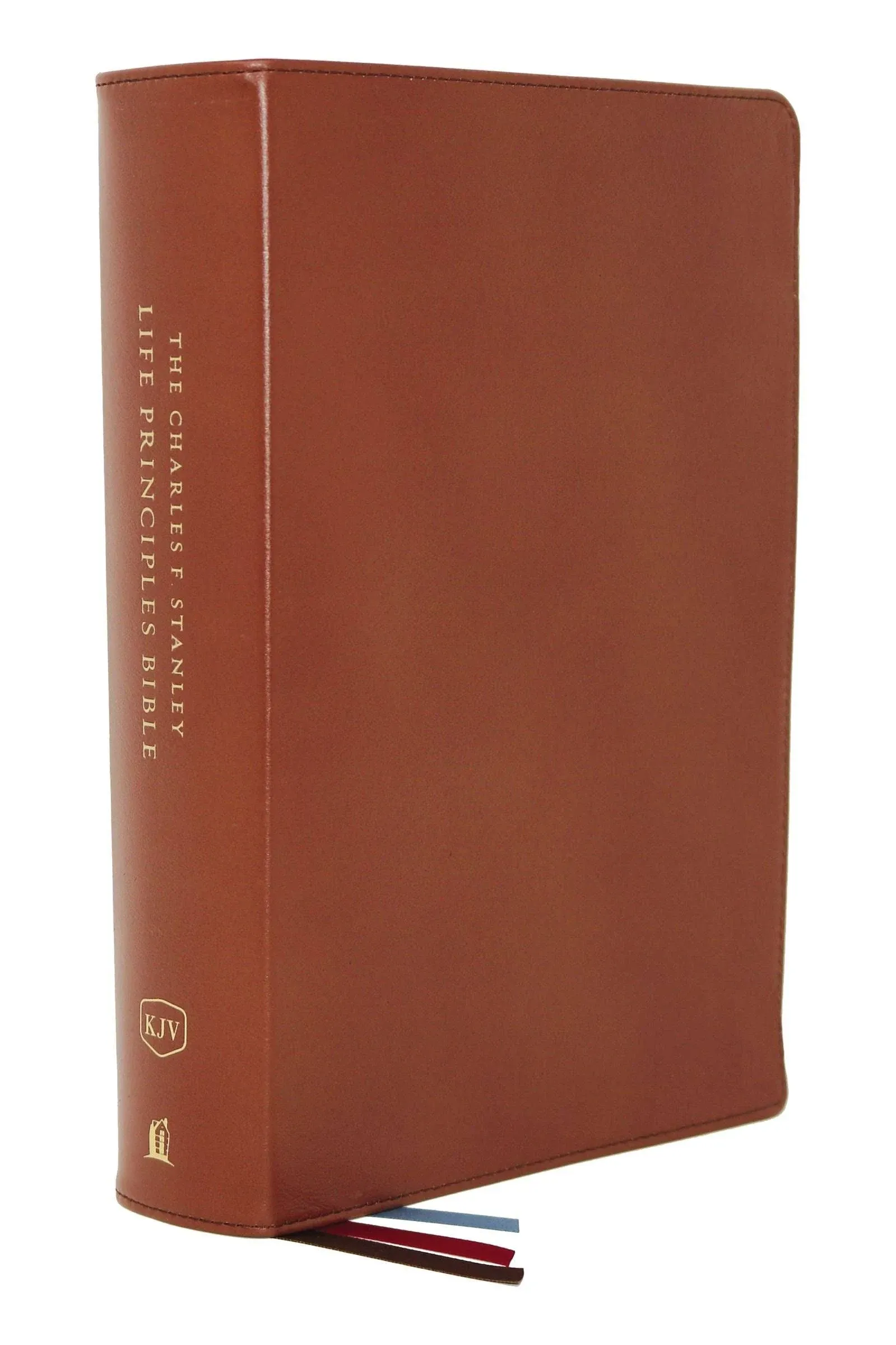 KJV Charles F. Stanley Life Principles Bible, 2nd Edition, Genuine Leather, Brown ...