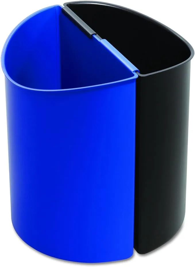 Safco Products 9928BB Desk-Side Waste Recycling Receptacle; 7-Gallon; Black and BlueSafco Products 9928BB Desk-Side Waste Recycling Receptacle; 7-Gallon; Black and Blue