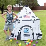 JOYIN Rocket Ship Play Tent Pop up Play Tent with Astronaut Helmet for School Classroom Dress Up, Present Stocking