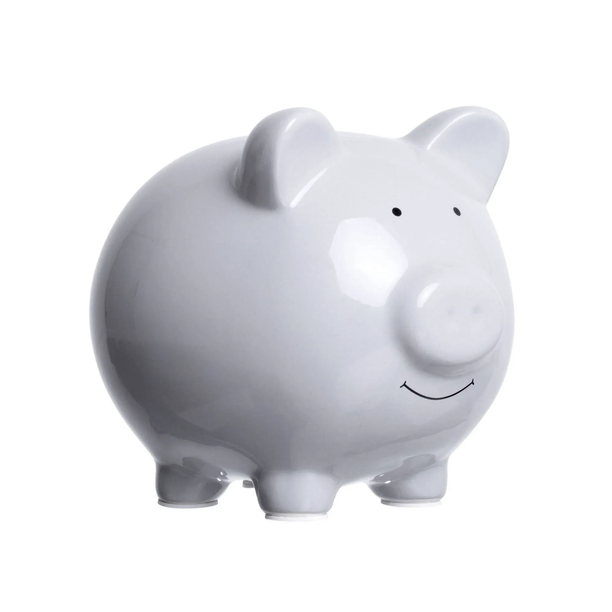 Pearhead Ceramic Piggy Bank, Gray