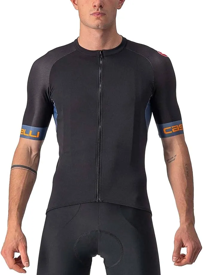 Castelli Men’s Entrata VI Jersey, Quarter Length Sleeve Zip Up Jersey for Aerodynamics, Gravel Biking & Race Cycling