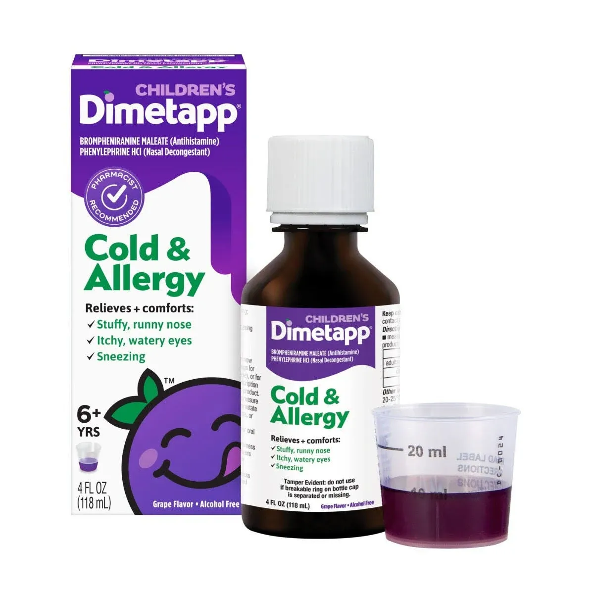 Dimetapp Children&#039;s Cold Allergy Relief Sneezing Runny Nose Liquid 4oz Exp 11/25