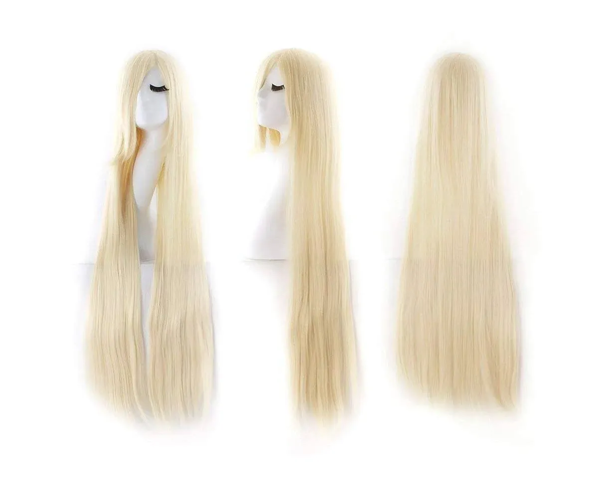 MapofBeauty Anime Costume Long Straight Cosplay Party Wig Light Blonde