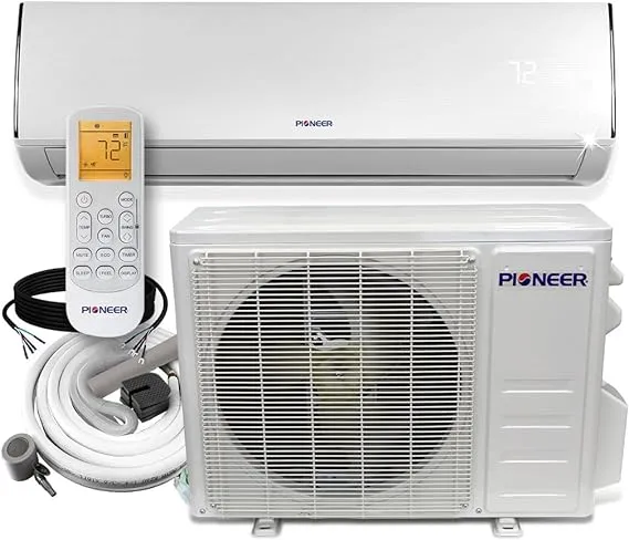 Pioneer Diamante Series 18,000 BTU 19 SEER 230V Ductless Mini-Split Air Conditioner Heat Pump Full Set with 16 ft. Kit