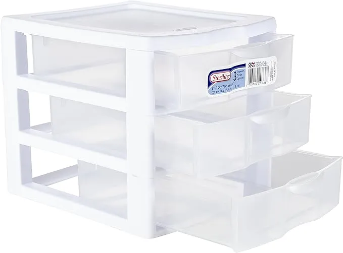 Sterilite Small 3 Drawer Desktop Unit