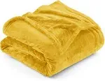 Utopia Bedding Fleece Blanket Twin Size Yellow 300GSM Luxury Fuzzy Soft Anti-Static Microfiber Bed Blanket (90x66 Inches)