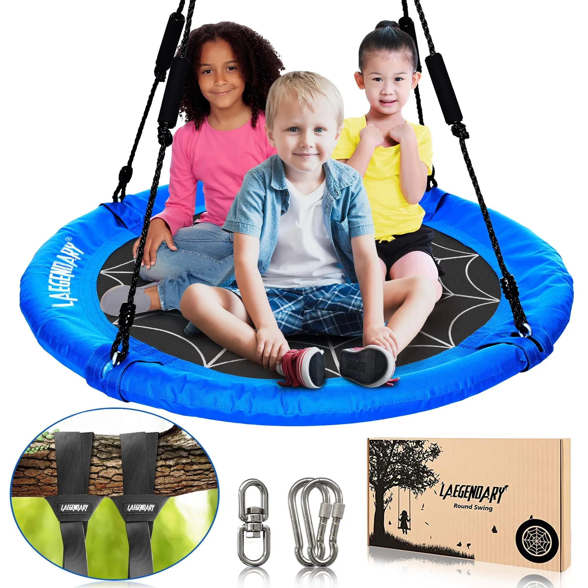 LAEGENDARY Saucer Swing for Kids and Adults - 40 Inch Round Tree Swing for Ou...