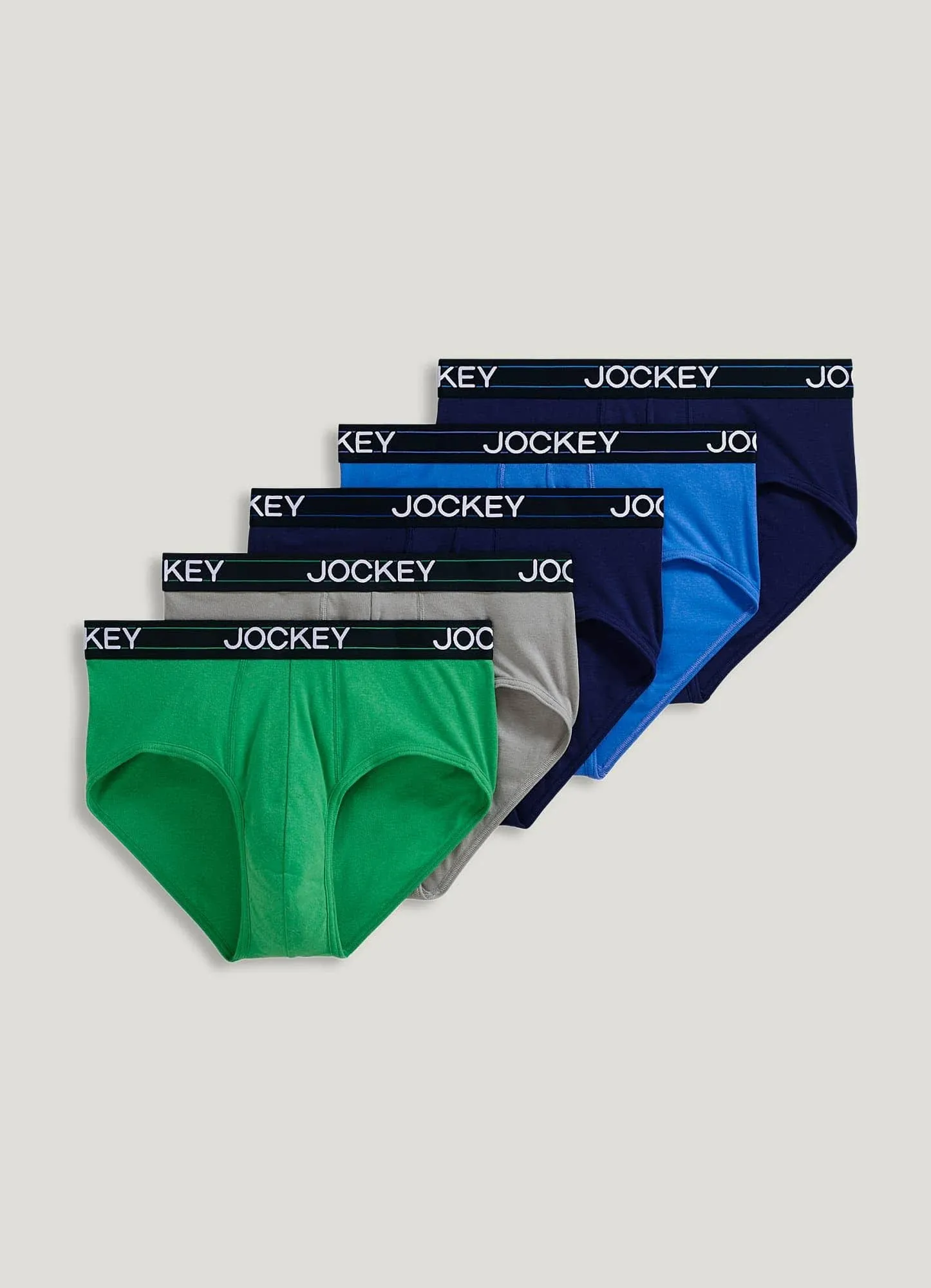 Jockey Men's Underwear Lightweight Cotton Blend Brief - 5 Pack