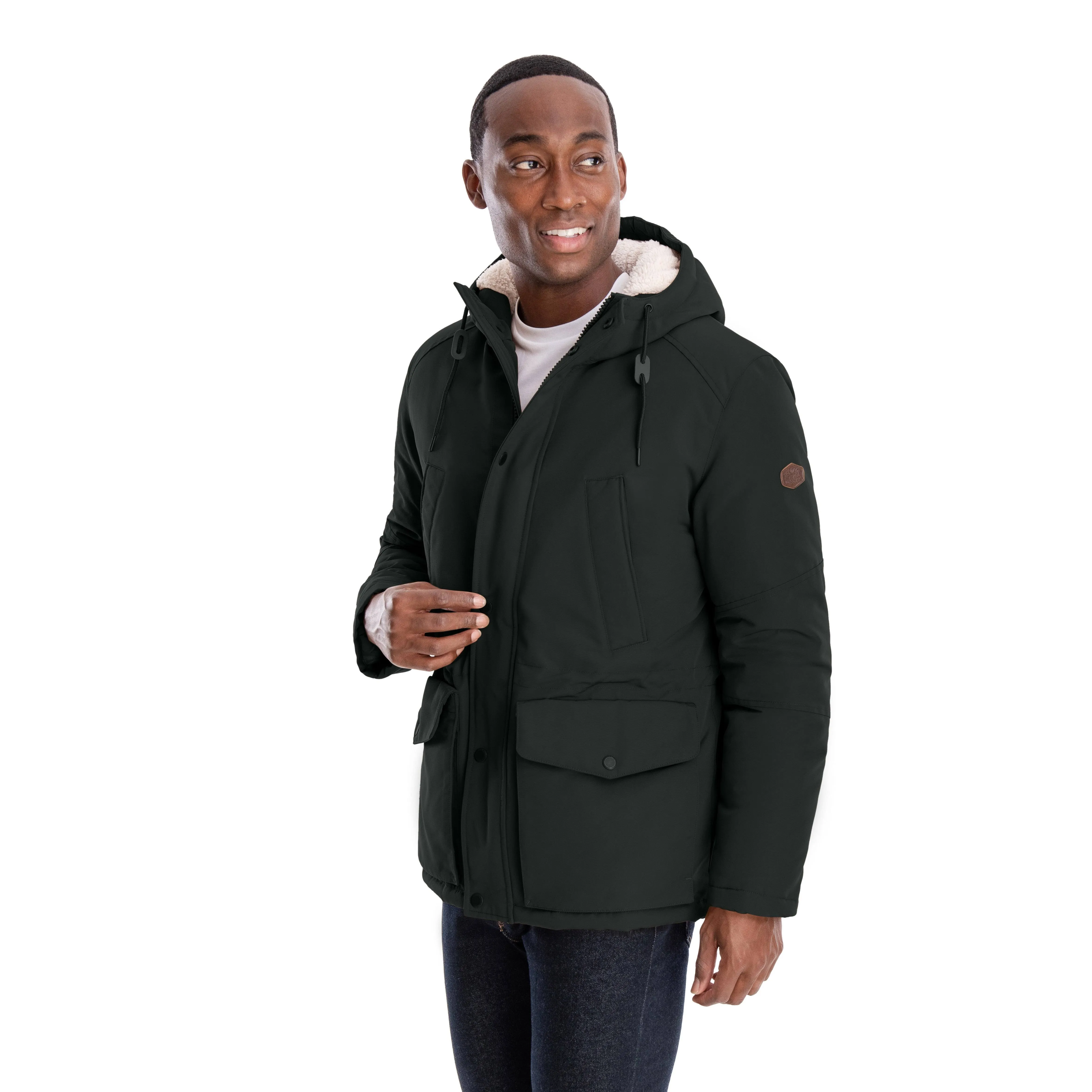 London Fog Men's Faux Sherpa Lined Parka