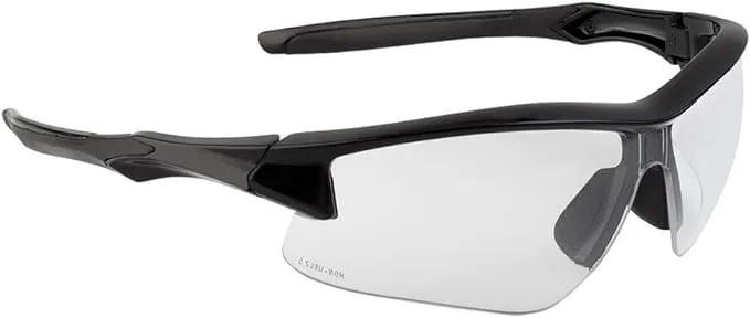 Howard Leight by Honeywell Uvex Acadia Shooting Glasses with Uvextreme Plus Anti-Fog Lens Coating, Clear Lens (R-02214)