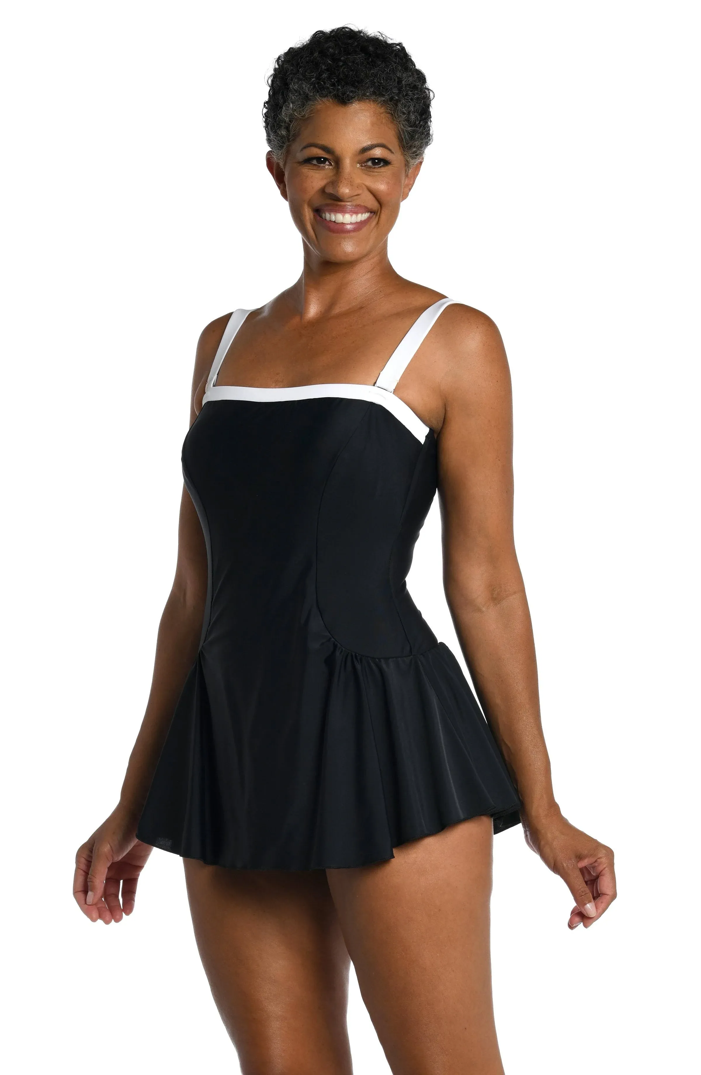 Maxine Of Hollywood Women's Standard Bandeau Swim Dress One Piece Swimsuit