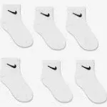 Nike Logo Ankle Socks 6-Pack - Kids | White