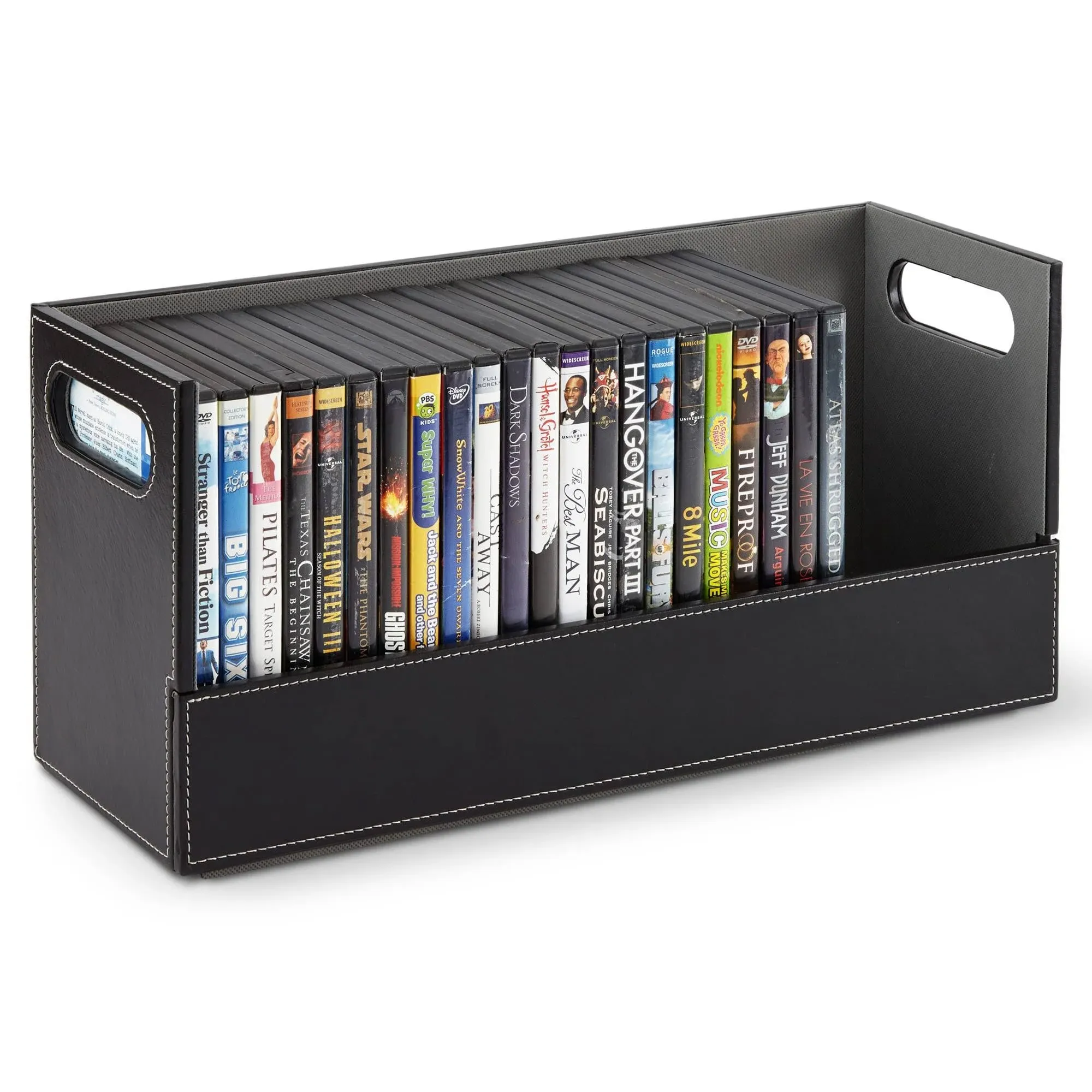 Stock Your Home DVD Storage Box, Movie Shelf Organizer for Blu-Ray, Black 