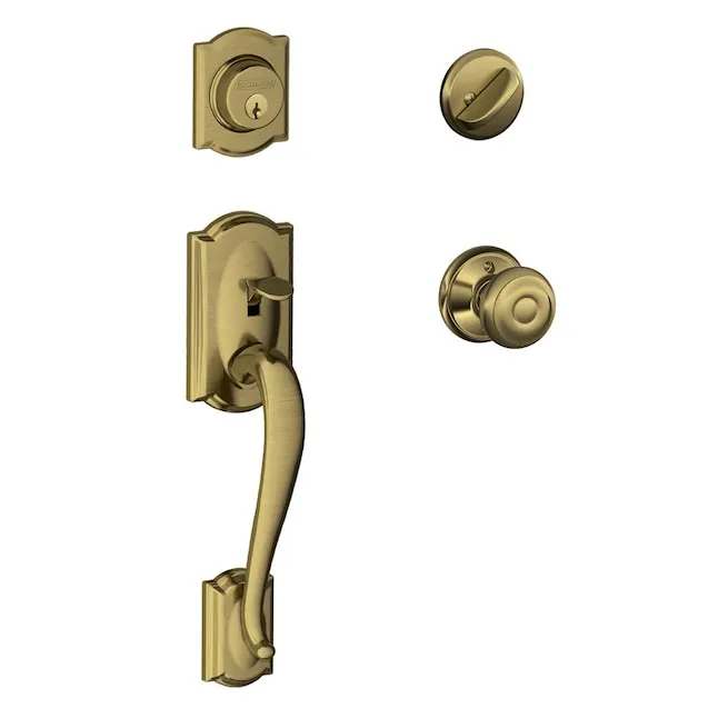 Schlage Camelot Single Cylinder Handleset and Georgian Knob